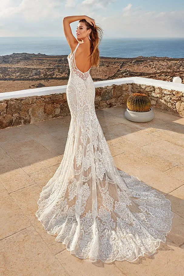 Spitze Brautkleid, Fit & Flare, Meerjungfrau Style